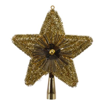 Kerstboom piek glitters goud 23 cm Kerstboom piek glitters goud 23 cm