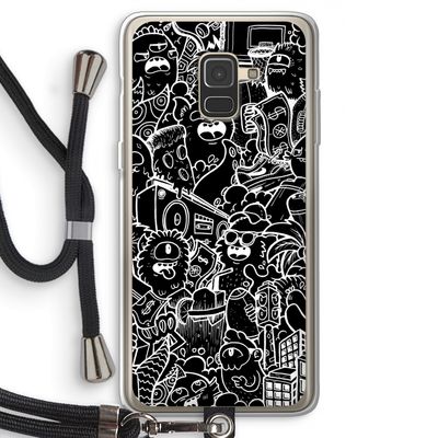 Vexx Black City : Samsung Galaxy A8 (2018) Transparant Hoesje met koord