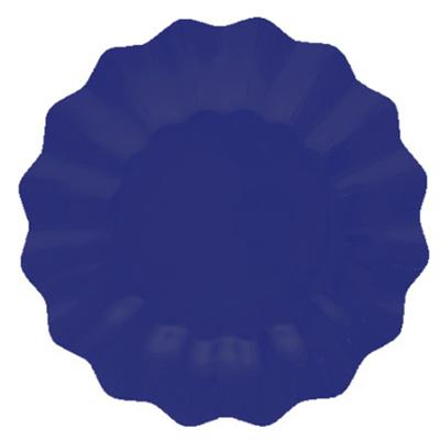 Feestbordjes met schulprand - 8x - marine blauw - rond - karton - 27cm