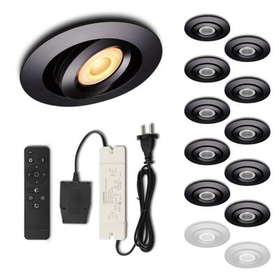 Set LED-inbouwspot met afstandsbediening Piccolo zwart 3W dimbaar 1-12 stuks