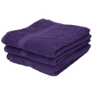 3x Luxe handdoeken paars 50 x 90 cm 550 grams   -