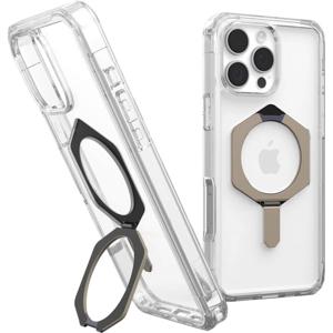 Urban Armor Gear Plyo XTE Backcover Apple iPhone 16 Pro Max Transparant, Titaan Inductieve lading, MagSafe compatible, Met standfunctie, Stootbestendig