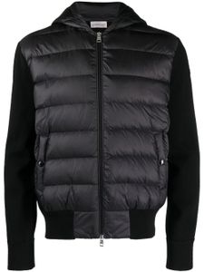 Moncler veste matelassée en polaire à patch logo - Noir