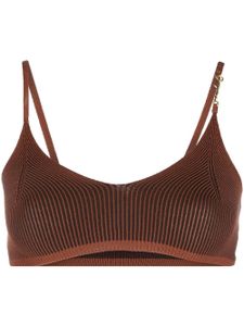 Jacquemus haut crop Pralu à logo - Marron