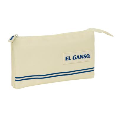 Pennenetui met 3 vakken El Ganso Beige 22 x 12 x 3 cm