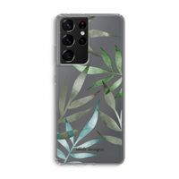 Tropical watercolor leaves: Samsung Galaxy S21 Ultra Transparant Hoesje