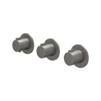 Afbouwdeel IVY Pact Inbouwthermostaat 2 Stopkranen Symmetry Met Ronde Rozetten Geborsteld Metal Black PVD IVY