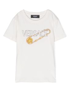 Versace Kids t-shirt en coton à pins Medusa Head - Blanc