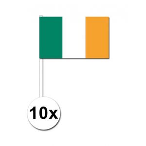 Zwaaivlaggetjes Ierland 10 stuks   -