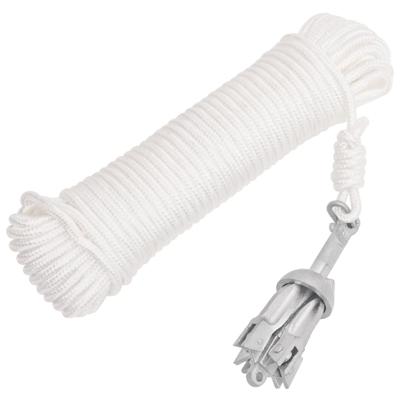 VidaXL Anker met touw inklapbaar 0,7 kg thermisch verzinkt gietijzer