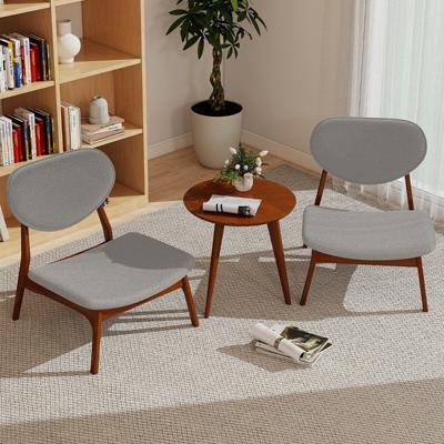 3-delige Fauteuil met Bijzettafel Geïmpregneerde Loungestoel set Kleine Tafel met 2 Stoelen Lichtgrijs