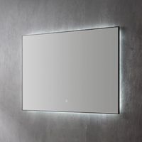 Spiegel Sanilux Decor Met Indirecte LED Verlichting 100x70 cm Mat Zwart Incl. Spiegelverwarming Sanilux