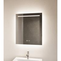 Badkamerspiegel Horizontal | 60x70 cm | Rechthoekig | Indirecte LED verlichting | Touch button | Met spiegelverwarming