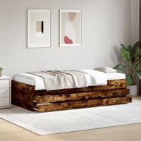 Slaapbank met lades zonder matras 75x190 cm gerookt eikenkleur