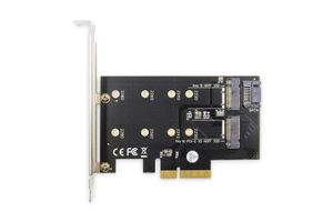 Digitus DS-33170 2 + 1 poorten M.2-controller PCIe Geschikt voor: M.2 SATA SSD, M.2 PCIe NVMe SSD Incl. Low-Profile slotplaat