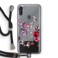 Mooie bloemen: Samsung Galaxy A11 Transparant Hoesje met koord