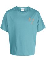 Sundek T-shirt met geborduurde palm - Blauw - thumbnail