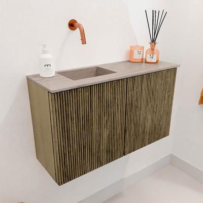 Toiletmeubel Mondiaz Joya Dlux | 70 cm | Meubelkleur Dusk | Faye wastafel Saba Wasbak Links | Zonder kraangat(en)