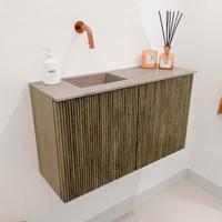 Toiletmeubel Mondiaz Joya Dlux | 70 cm | Meubelkleur Dusk | Faye wastafel Saba Wasbak Links | Zonder kraangat(en)