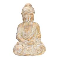 Buddha uit Magnesia antiek goud (B/H/D) 28x47x20cm