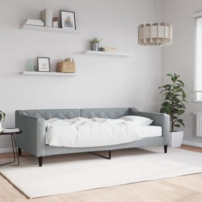 Slaapbank met matras 90x190 cm stof lichtgrijs