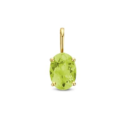 14k Gouden Hanger Geboortesteen Peridoot Augustus 12,5mm