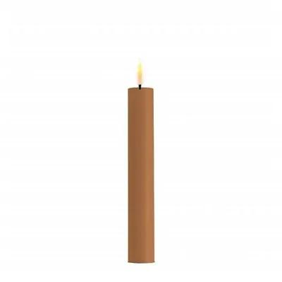 Deluxe Homeart LED dinerkaars real flame 2.2x15cm caramel 2 stuks