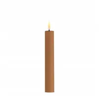 Deluxe Homeart LED dinerkaars real flame 2.2x15cm caramel 2 stuks
