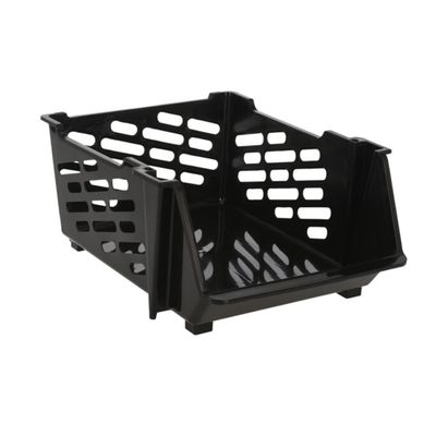 Stapelbare opbergmand - Zwart - 29 liter - kunststof - 44 x 34 x 20 cm Stapelbare opbergmand - Zwart - 29 liter - kunststof - 44 x 34 x 20 cm