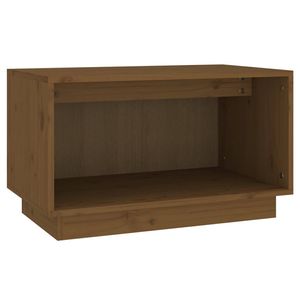 The Living Store Zwevende TV-meubel - Grenenhout - Honingbruin - 60x35x35 cm