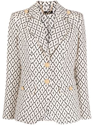 Elisabetta Franchi Blazer met dubbele rij knopen - Beige
