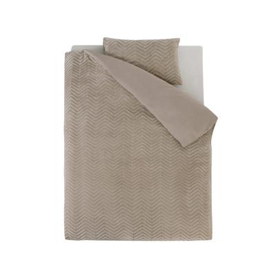 Sleeptime Chevron Teddy Taupe 140 x 200/220 cm
