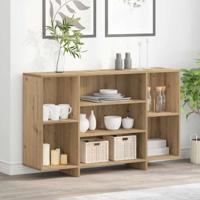 Dressoir artisanaal eikenkleurig 120 x 30 x 75 cm Bewerkt hout
