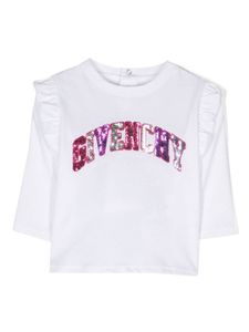 Givenchy Kids t-shirt à logo brodé de sequins - Blanc