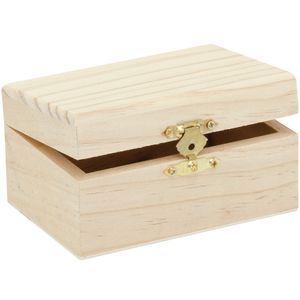 Klein houten kistje rechthoek 11.5 x 8 x 6 cm   -