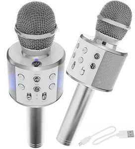 Draadloze Karaoke Microfoon Draadloos met Speaker Bluetooth Zilver Zilver