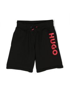 HUGO KIDS short de sport à logo imprimé - Noir