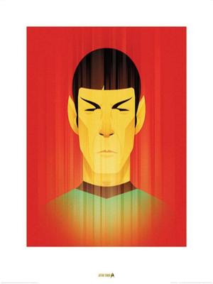 Kunstdruk Star Trek Beaming Spock 50th Anniversary 60x80cm