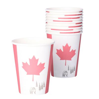 Canada vlag thema drinkbekers - 8x stuks - 200 ml - Canadese feestartikelen/versiering - karton