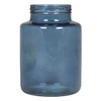 Bloemenvaas - blauw/transparant glas - H25 x D17 cm   - - thumbnail