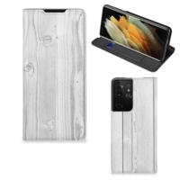 Samsung Galaxy S21 Ultra Book | Wallet Case | White Wood