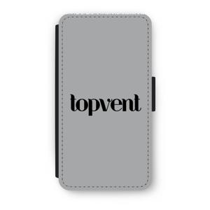 Topvent Grijs Zwart: iPhone XS Flip Hoesje