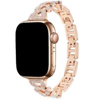 Apple Watch Hart Stalen Schakel Band - Faye Rose Goud - 38, 40, 41 & 42mm