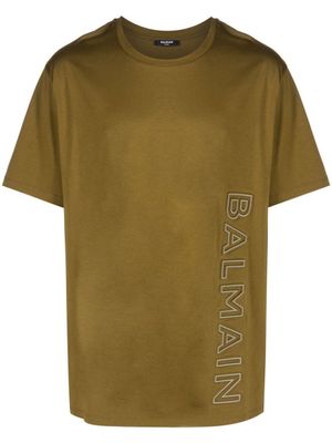 Balmain t-shirt à détail de logo - Vert