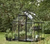 Tuinkas Qube 66 zwart gecoat van veiligheidsglas 3mm - Royal well