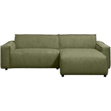 Hoekbank Brooklyn met chaise longue rechts - Soop - groen - Leen Bakker