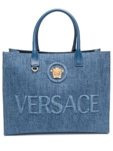 Versace sac cabas en jean à logo Medusa - Noir