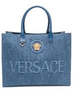 Versace sac cabas en jean à logo Medusa - Noir - thumbnail