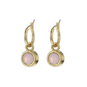 Biba Hang Oorbellen met Swarovski Steentje Rose W. Opal Goud