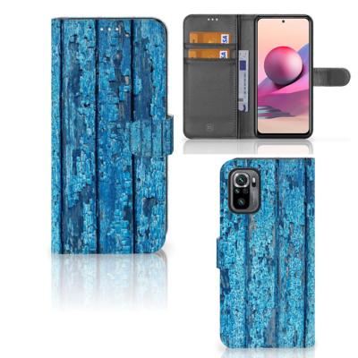 Xiaomi Redmi Note 10S | 10 4G | Poco M5s | Book Style Case | Wood Blue